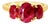 1970s 14K Yellow Gold Burma Ruby Filigree Three Stone Ring, Size 8 For Sale