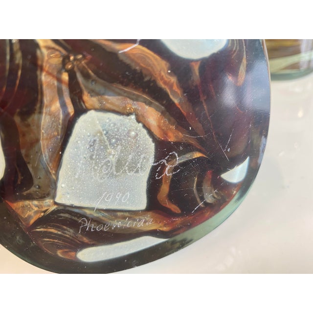 Earth Tone Glass Decanter with balloonstopper from Mdina, Set of 2 For Sale - Image 9 of 15