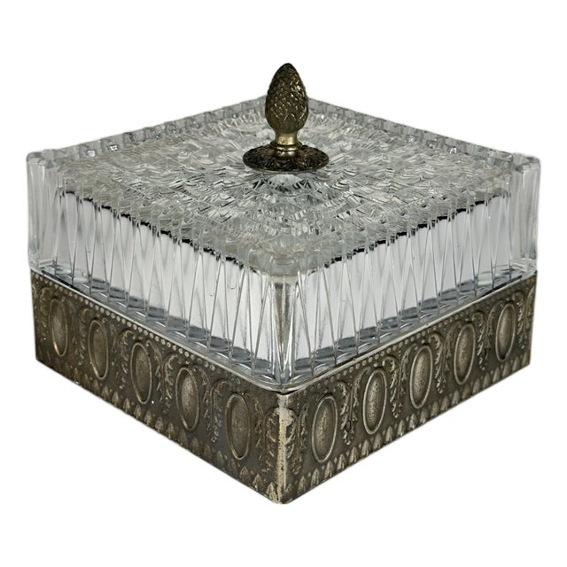 Vintage Crystal Ceiling Lamp, Italy, 1960s For Sale