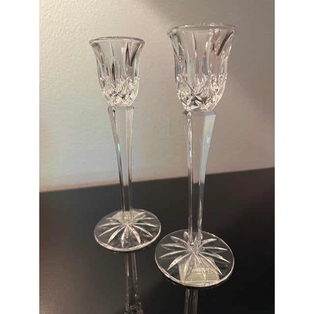 Gorham Crystal Lady Anne Candlesticks Set of 2 Original Gorham Brand Label and Price Sticker Made in West Germany...