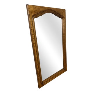 Vintage French Mirror in Oak For Sale