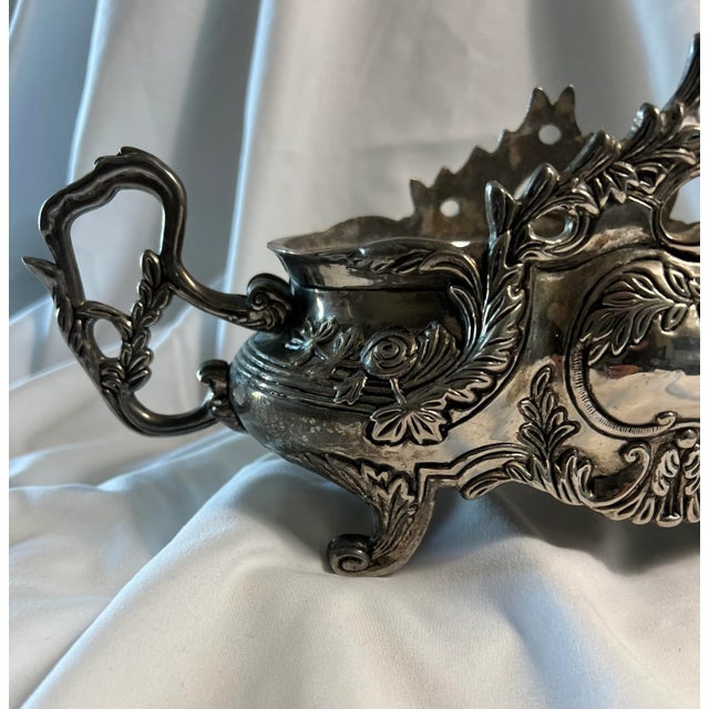 Art Nouveau Vintage Godinger Silver Plate Jardiniere Art Nouveau Centerpiece For Sale - Image 3 of 6