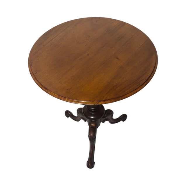 Mid 19th Century English Victorian Mahogany Round Tripod Wine/Lamp/Tea Table For Sale - Image 5 of 8