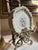 Antique French T&V Limoges porcelain cherub plates, offered as a matched set of four. Each plate features a different...