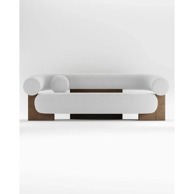 Not Yet Made - Made To Order Cassete Sofa in Boucle White and Smoked Oak by Alter Ego for Collector For Sale - Image 5 of 5
