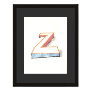 David Hockney, Z from Hockneys Alphabet, Lithograph, Framed For Sale