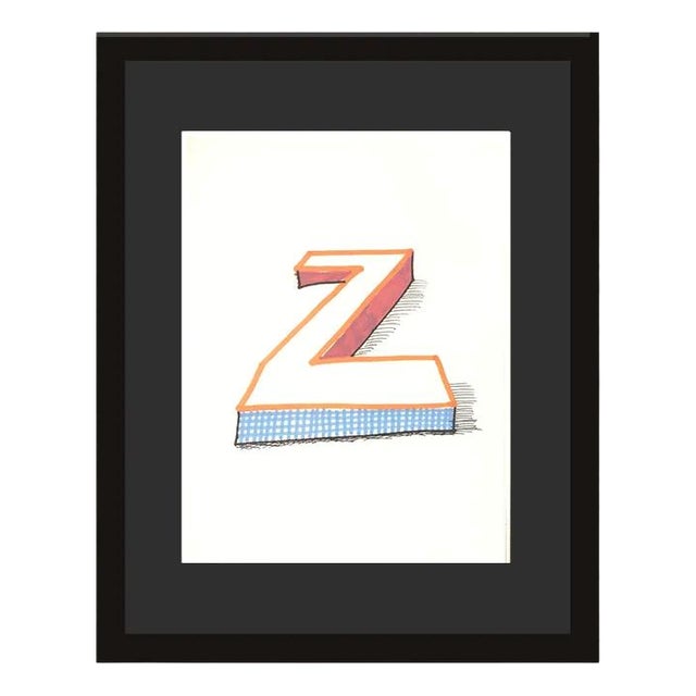 David Hockney, Z from Hockneys Alphabet, Lithograph, Framed For Sale