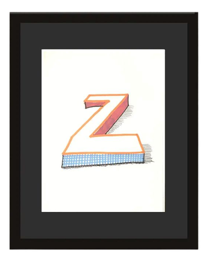 David Hockney, Z from Hockneys Alphabet, Lithograph, Framed