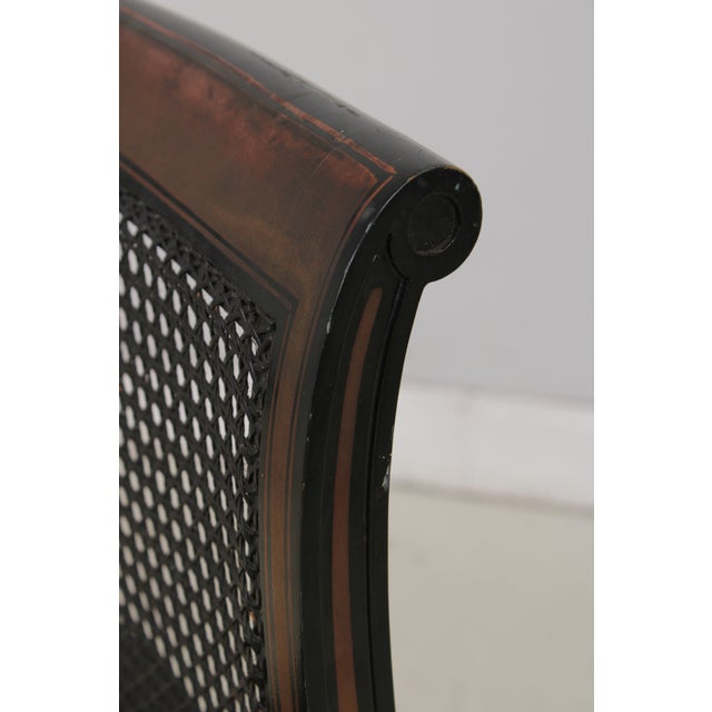 Set of 4 Vintage Regency Cane Back Dining Chairs For Sale - Image 17 of 18