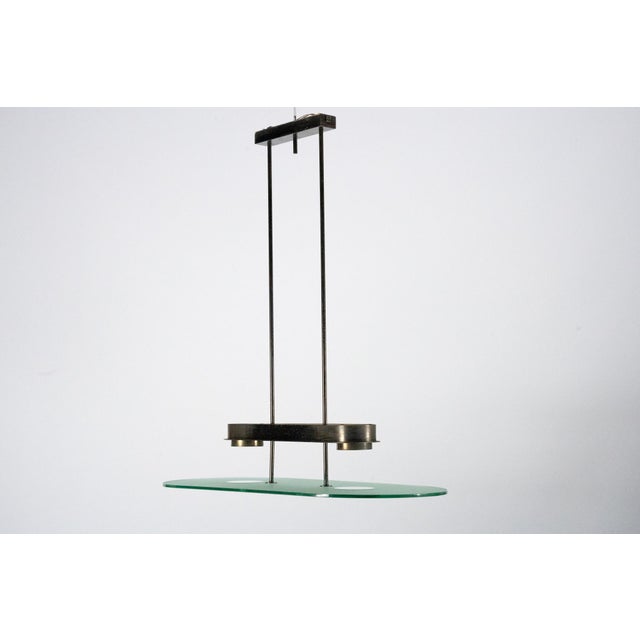 Mid-Century Chandelier in Brass and Glass from Lumi Milano, Italy, 1970s For Sale - Image 8 of 11