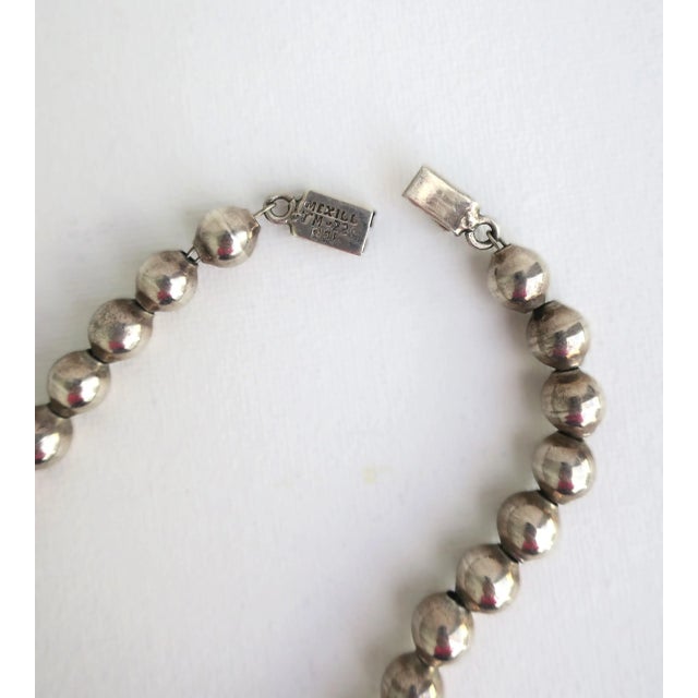 Mid 20th Century Sterling Silver Ball Bead Necklace For Sale - Image 11 of 11