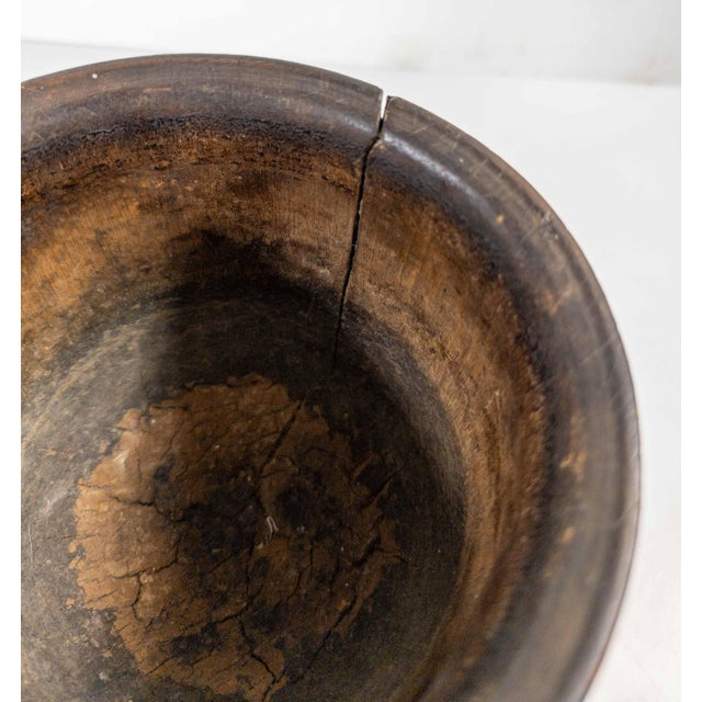 Red 19th Century American Primitive Mortar and Pestle in Old Red Paint For Sale - Image 8 of 14