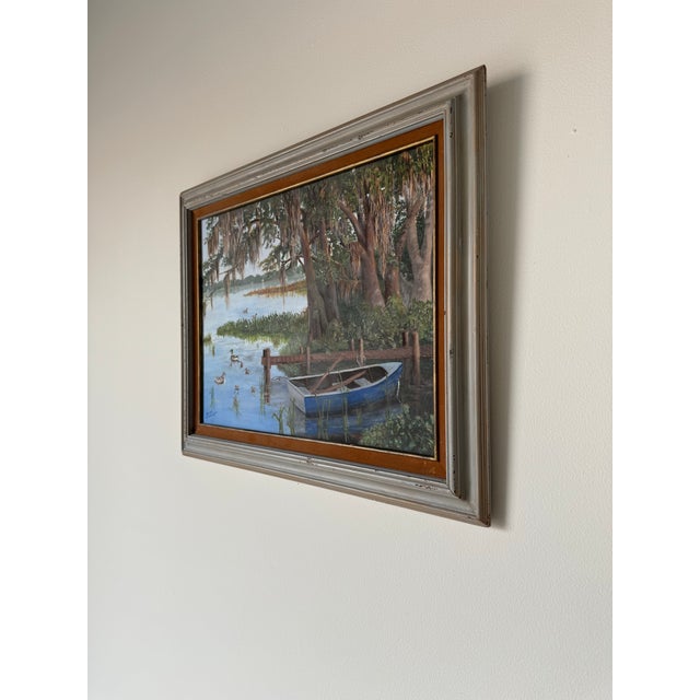 Jaon Swanson Florida Highwaymen - Style Tropical Landscape Acrylic on Canvas Painting, Framed For Sale - Image 4 of 12