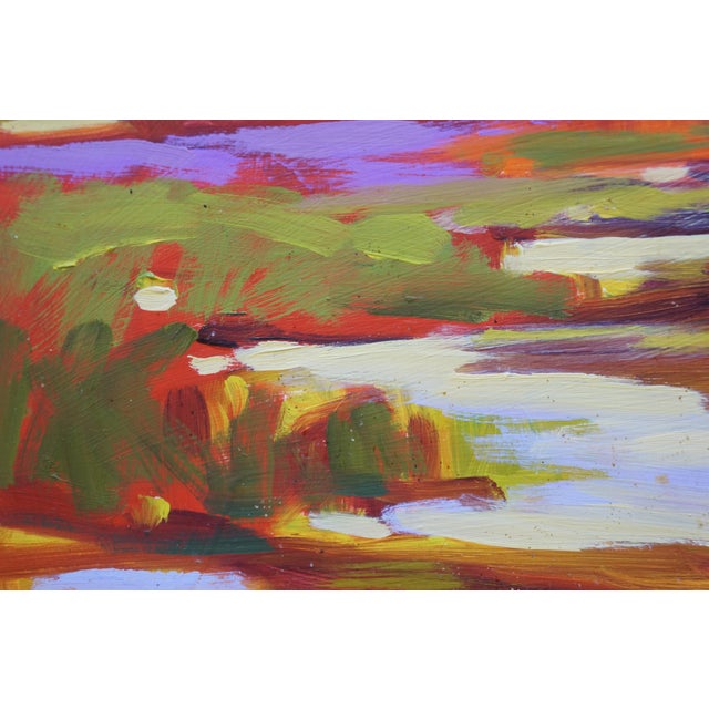 Wood Betty Anglin Smith 2000 Pines Landscape Oil Painting on Canvas 18" For Sale - Image 7 of 9