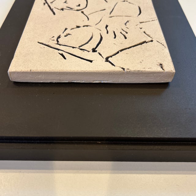 Ceramic Incised Drawing/Sculptural Panel Attributed to David Bryce For Sale - Image 7 of 10