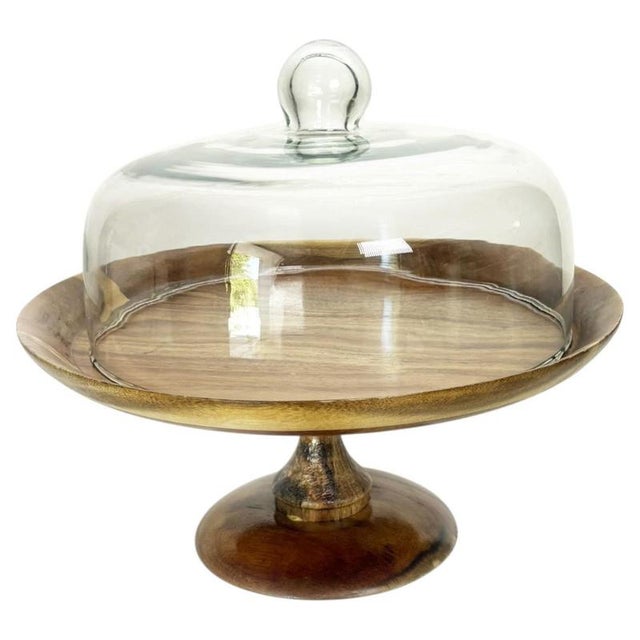 Wooden and Glass Pastry Tray by Zara Home, Set of 2 For Sale - Image 17 of 17