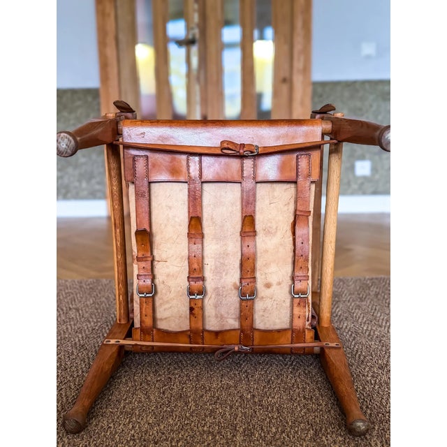 Cognac Leather Safari Chair by by Wilhelm Kienzle, 1950s For Sale - Image 16 of 17