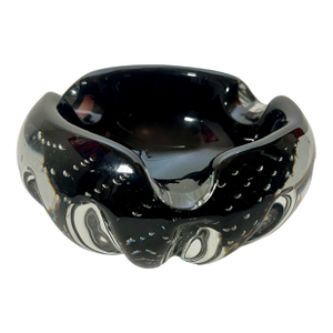 Vintage Crystal Glass Ashtray by Walter Johansson for Orrefors, 1960