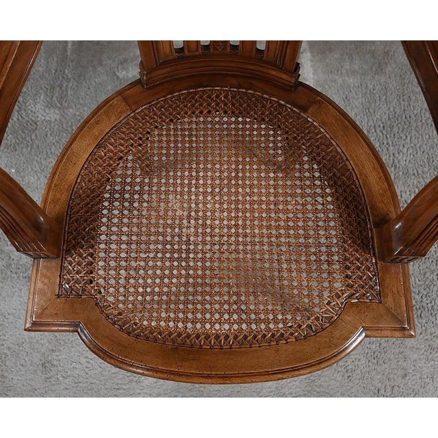 Small Late 19th Century Louis XVI Style Walnut Office Chair For Sale - Image 14 of 18