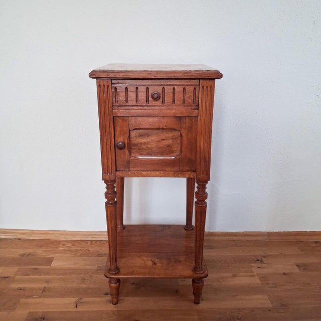 Antique French Bedside Table with Marble Top For Sale - Image 17 of 18