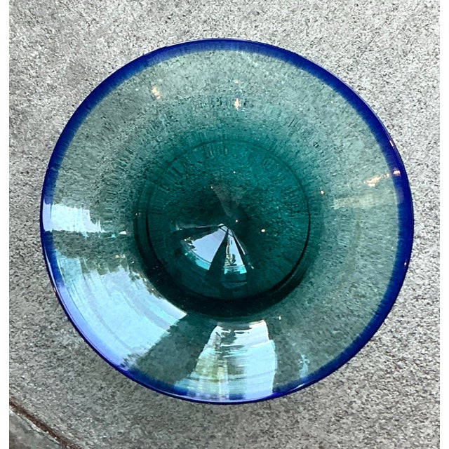 Vintage Boho Blown Glass Bowl For Sale - Image 10 of 12