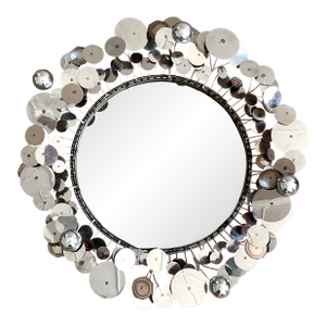 Vintage Boho Signed Curtis Jere Chrome “Raindrops” Mirror