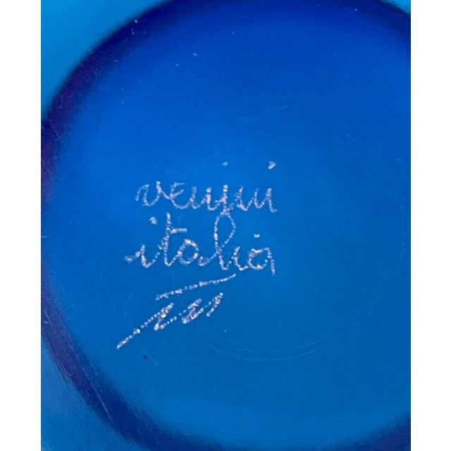 1960s Vintage Italian Venini Blue Glass Vase For Sale - Image 5 of 5