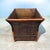 Brown Oversized Vintage French Tortoise Rattan Planter Featuring a Curved, Flared Shape and Thick Bamboo Trim. For Sale - Image 8 of 11