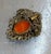 Antique Silver Tone & Coral Cameo Brooch For Sale - Image 4 of 4