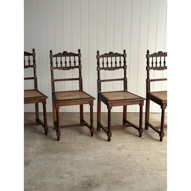 Set of Four Antique Dining Chairs With Carved Crest For Sale In Greensboro - Image 6 of 18