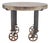 Industrial Style Round Machined Iron Center Table on Casters For Sale