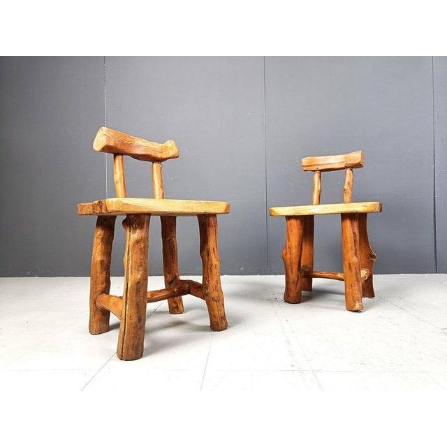 Brown Brutalist Dining Chairs, 1960s, Set of 6 For Sale - Image 8 of 12
