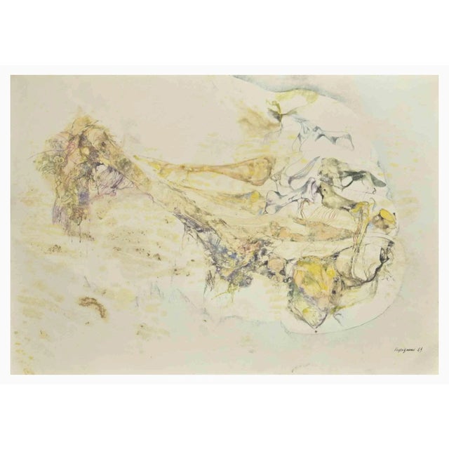 Modern Renzo Vespignani, Composition, Phototype Print, 1960s For Sale - Image 3 of 3