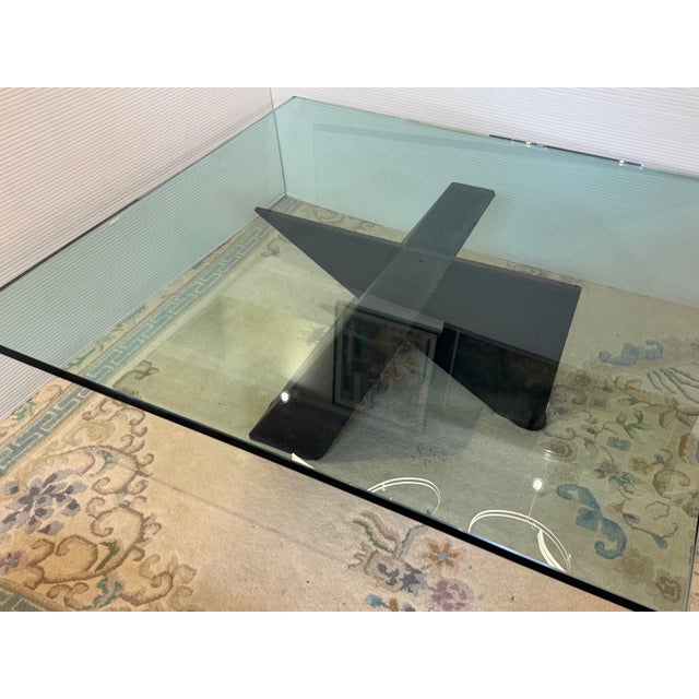 Postmodern Sculptural Glass Top Coffee Table For Sale - Image 12 of 12