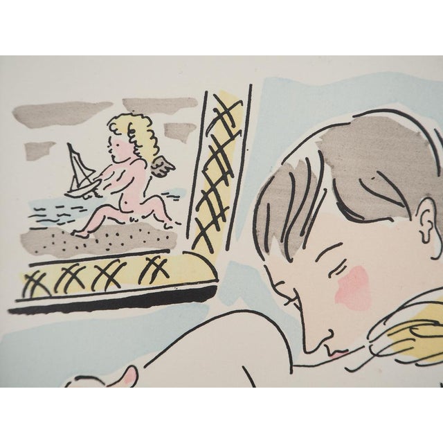 Léonard Tsuguharu Foujita, Lovers at a Card Game, Original Engraving For Sale - Image 5 of 7