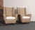Pair of Italian Modernist High Back Lounge Chairs in Two-Tone Bouclé and Walnut For Sale - Image 16 of 18