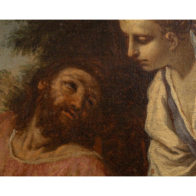 Bolognese School Artist, Christ and the Samaritan Woman at the Well, Oil on Canvas, 17th Century For Sale - Image 6 of 8