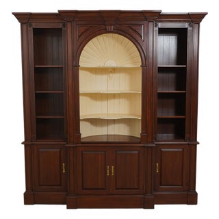 Harden Cherry Large Open Bookcase Library Cabinet For Sale