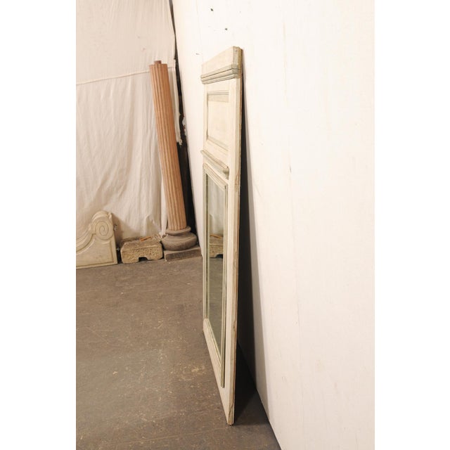 Beige Antique French Painted Trumeau Mirror, 5.5' For Sale - Image 8 of 14