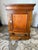 19th Century Antique Victorian Style One Door One Drawer Pedestal Cabinet With Porcelain Hardware and Key For Sale - Image 16 of 17