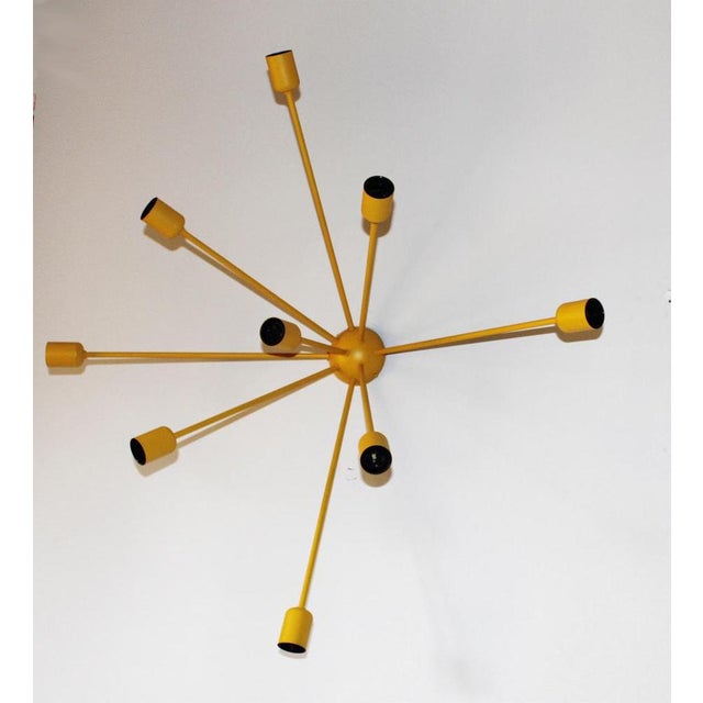 Sputnik 9-Armed Wall Lamp in Yellow For Sale - Image 6 of 6