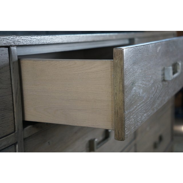 Restoration Hardware Campaign Style Cayden Weathered Oak 9 Drawer Triple Dresser For Sale - Image 10 of 18