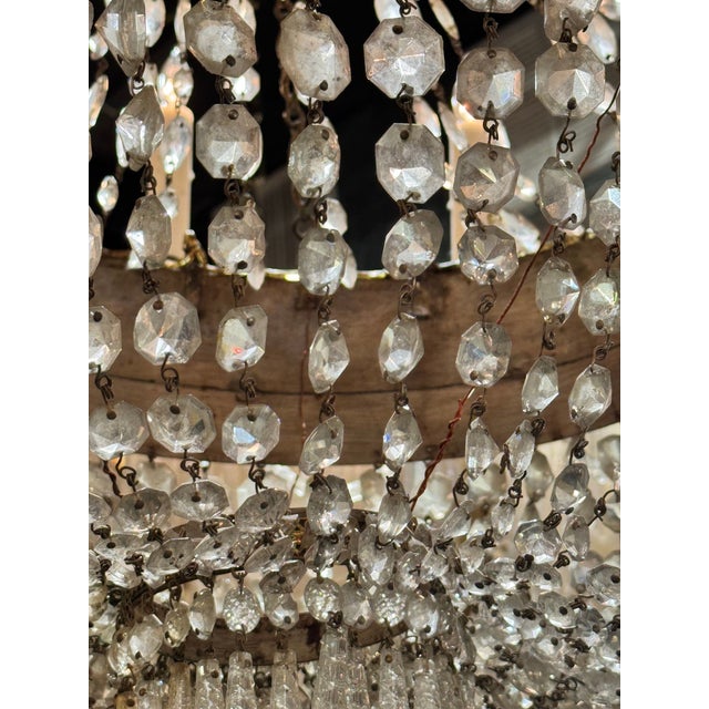 Transparent Early 19th Century French Empire Basket Chandelier With Greek Key Motif For Sale - Image 8 of 9