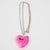 1990s Christian Lacroix Chain Necklace with Pink Resin Heart Medallion For Sale - Image 5 of 11
