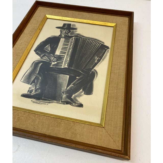 Howard Willard "The Accordionist" Original Lithograph C.1931 For Sale In San Francisco - Image 6 of 9