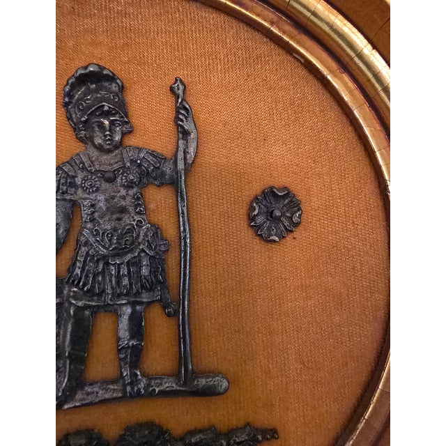 Mid 19th Century Antique French Empire Bronze Plaque Young Warrior For Sale - Image 5 of 10