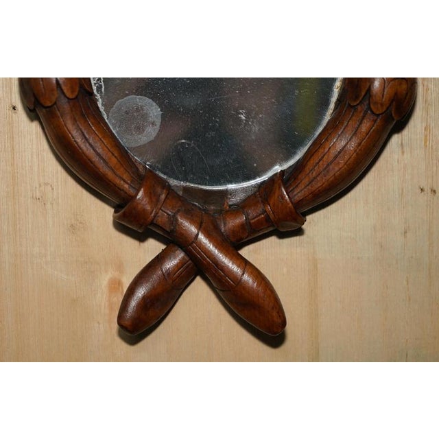 Antique Black Forest Folk Art Wall Mirror of Chap with Bee on Nose For Sale - Image 11 of 18