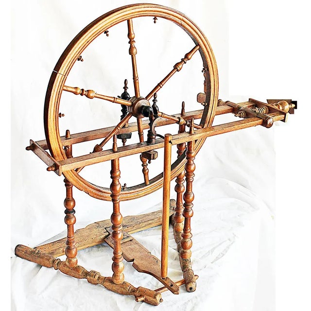 Mid 19th Century French Miniature Spinning Wheel Chairish