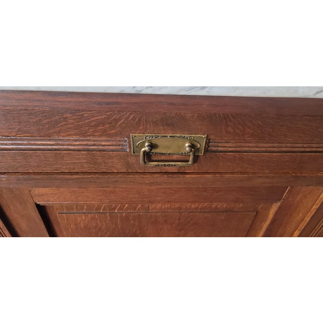 A French oak Commode Dry Bar. Two drawers and cabinet for storage. Carrera Marble . Could be used as dresser, microwave...