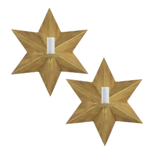 Pair of Vintage Gilded Star Wall Lamps